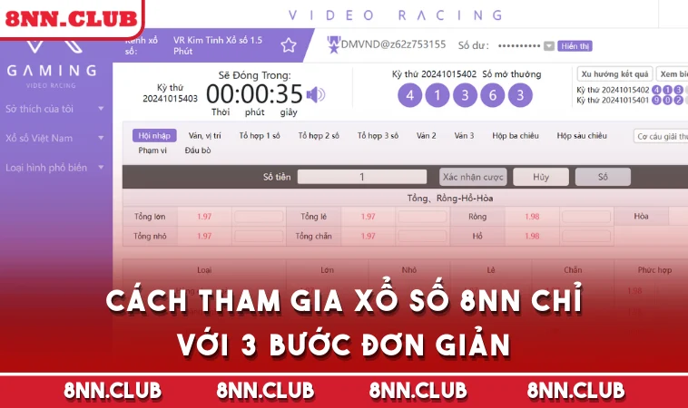 Cách tham gia Xổ Số 8NN chỉ với 3 bước đơn giản