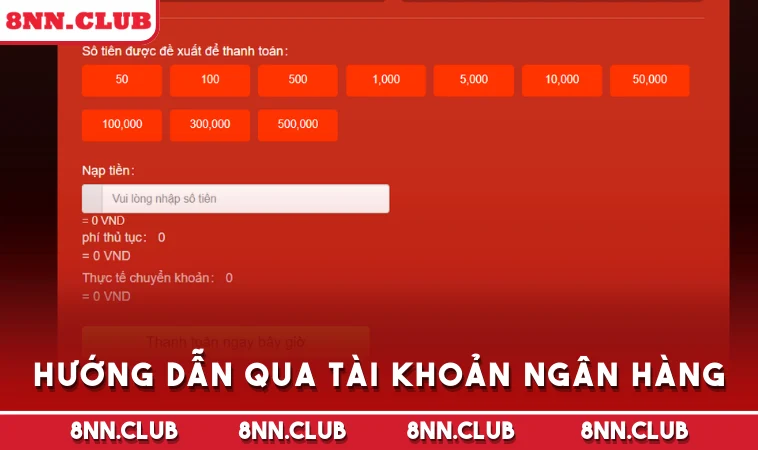 Hướng dẫn qua tài khoản ngân hàng